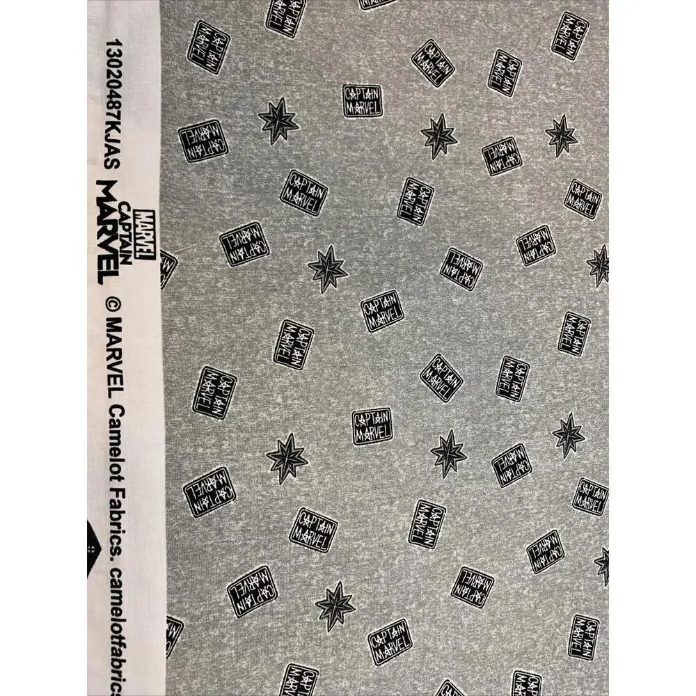Marvel Avengers Capt Gray Logo Superhero Comics Fabric 1608‎